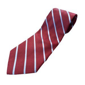 Brooks Brothers Red Blue Striped Tie 100% Silk Men's Necktie 62” Made In USA